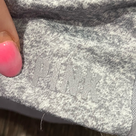 Victoria's Secret PINK Sports Bra Crossback Padded Athleisure Gray Medium - Picture 3 of 8